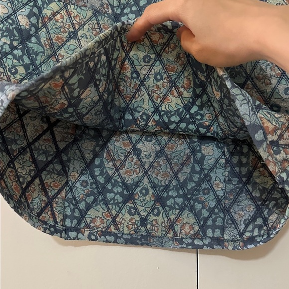 New Free People Darla Quilted Mini Skirt Blue Size 6 - Picture 4 of 11